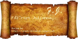 Fürszt Julianna névjegykártya